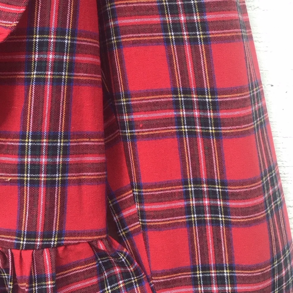 English Factory tartan ruffle blouse